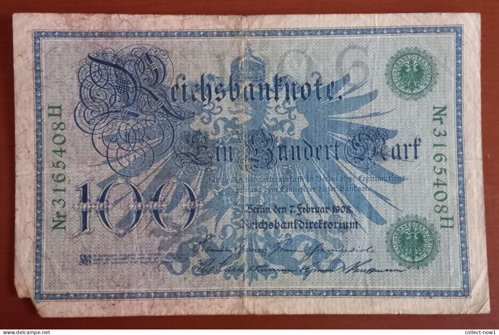 #1   ALLEMAGNE - DEUTSCHE REICH 100 MARK  - 1908 - 100 Mark