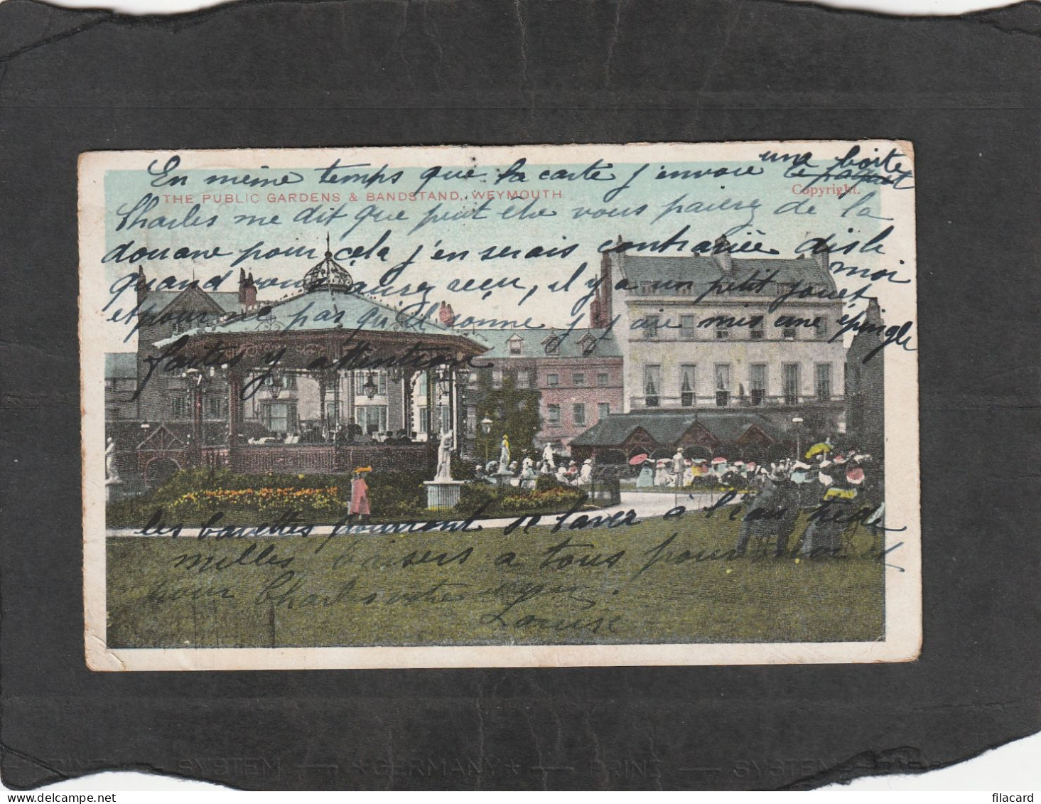 127022         Regno   Unito,   The  Public  Gardens  &  Bandstand,   Weymouth,   VG   1905 - Weymouth
