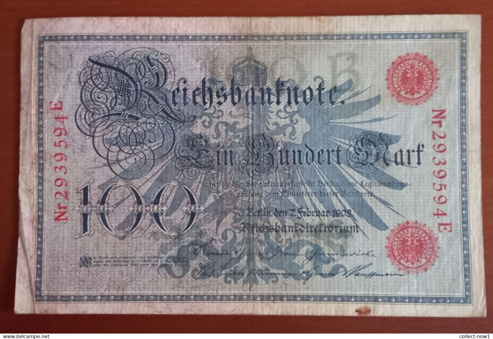 #1   ALLEMAGNE - DEUTSCHE REICH 100 MARK  - 1908 - 100 Mark