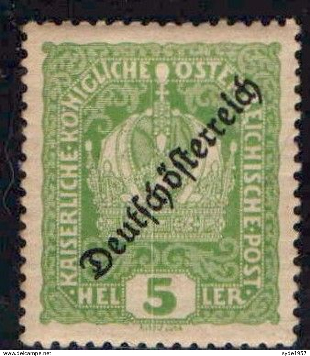 1918, Deutschösterreich Overprint /surcharge, 5h, Gomme OK - Ungebraucht