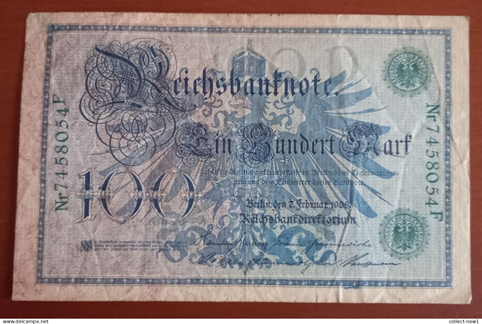 #1   ALLEMAGNE - DEUTSCHE REICH 100 MARK  - 1908 - 100 Mark