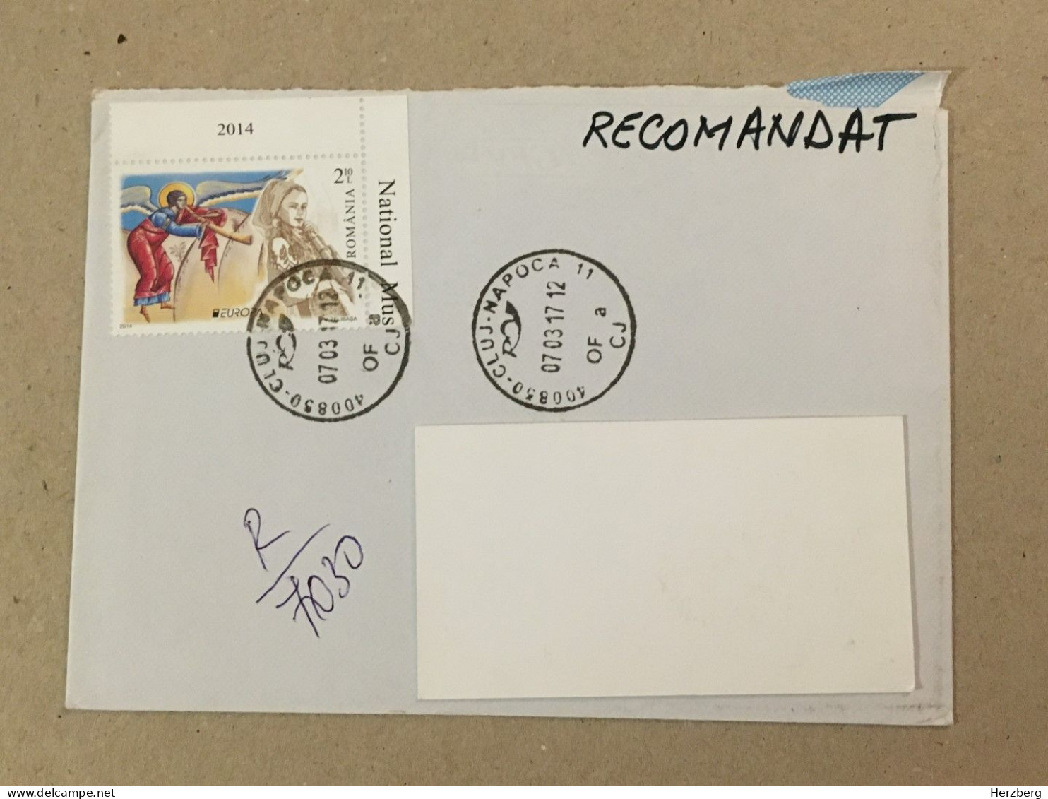 Romania Stationery Circulated Letter Philatelic Cover Stamp Registered Fresco Angel Ange Engel Folk Costumes Types - Other & Unclassified