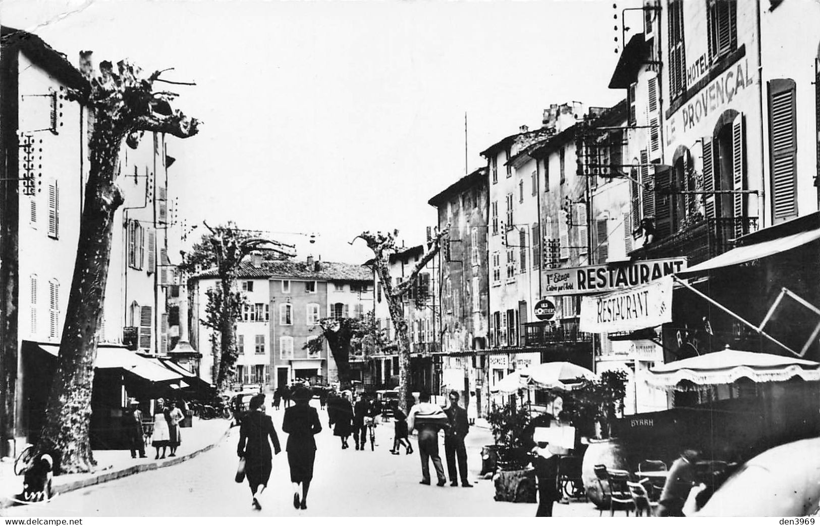 LORGUES (Var) - Grande Rue - Hôtel Le Provençal - Voyagé 1966 (2 Scans) De Decker, 6 Rue De La Bourgade - Lorgues