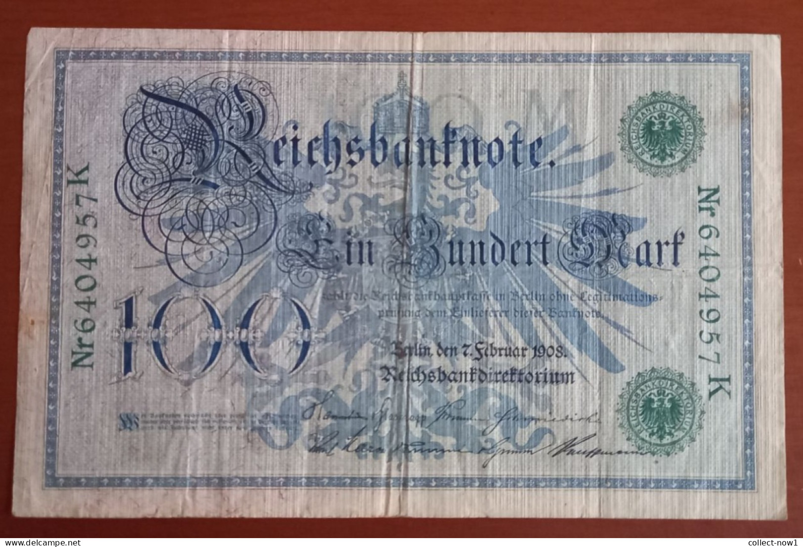 #1   ALLEMAGNE - DEUTSCHE REICH 100 MARK  - 1908 - 100 Mark