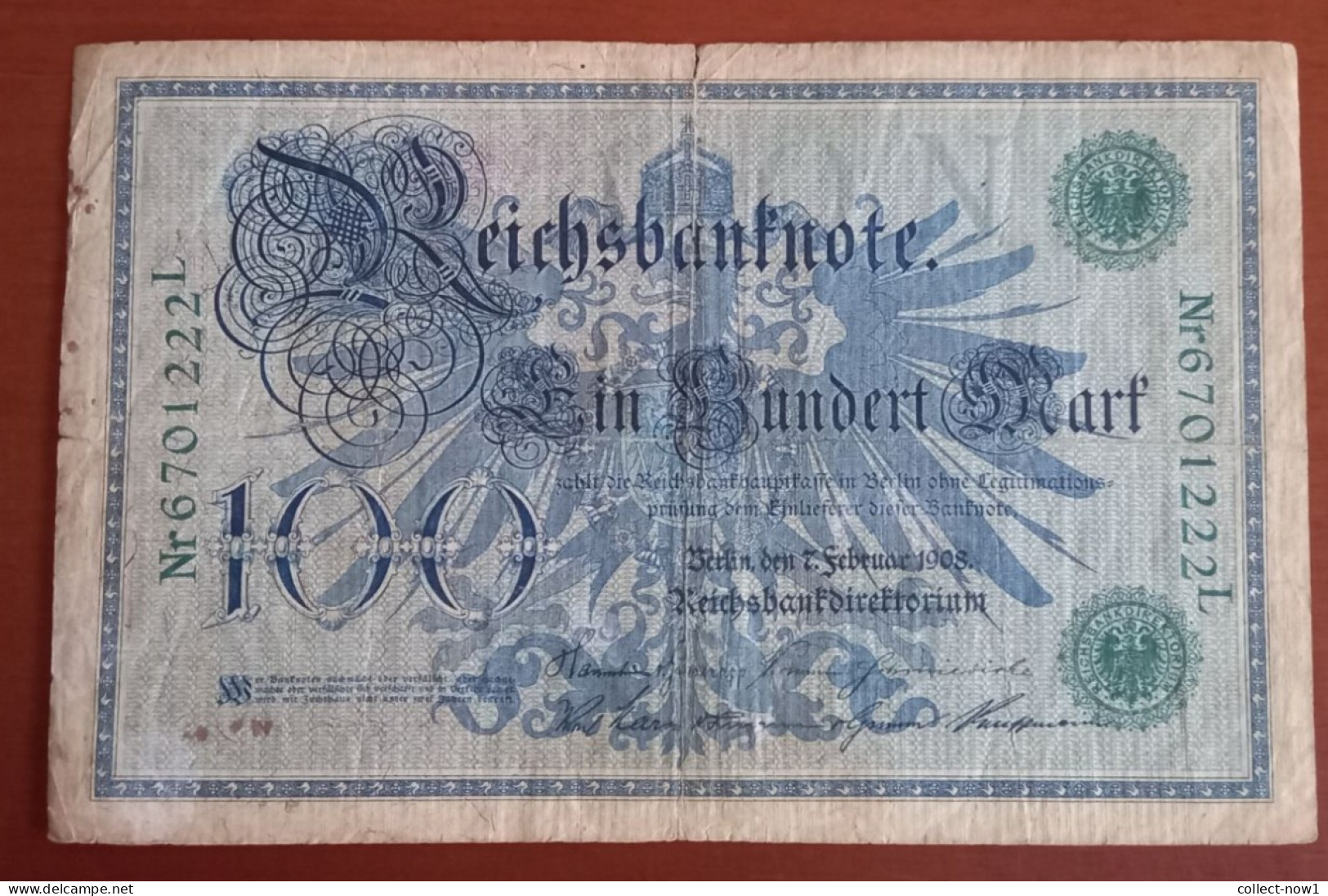 #1   ALLEMAGNE - DEUTSCHE REICH 100 MARK  - 1908 - 100 Mark