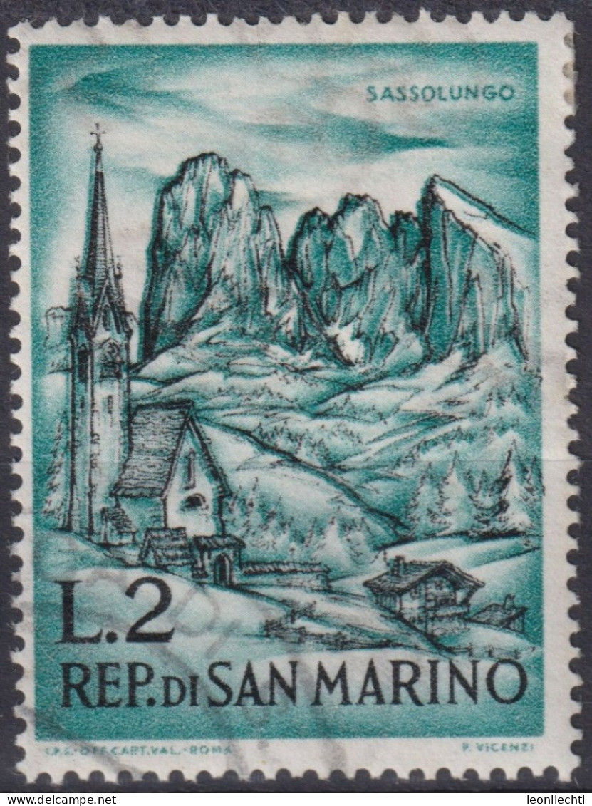 1962 San Marino ° Mi:SM 730, Sn:SM 520, Yt:SM 553, Langkofel, St. Jacob Church Near St. Ulrich - Oblitérés