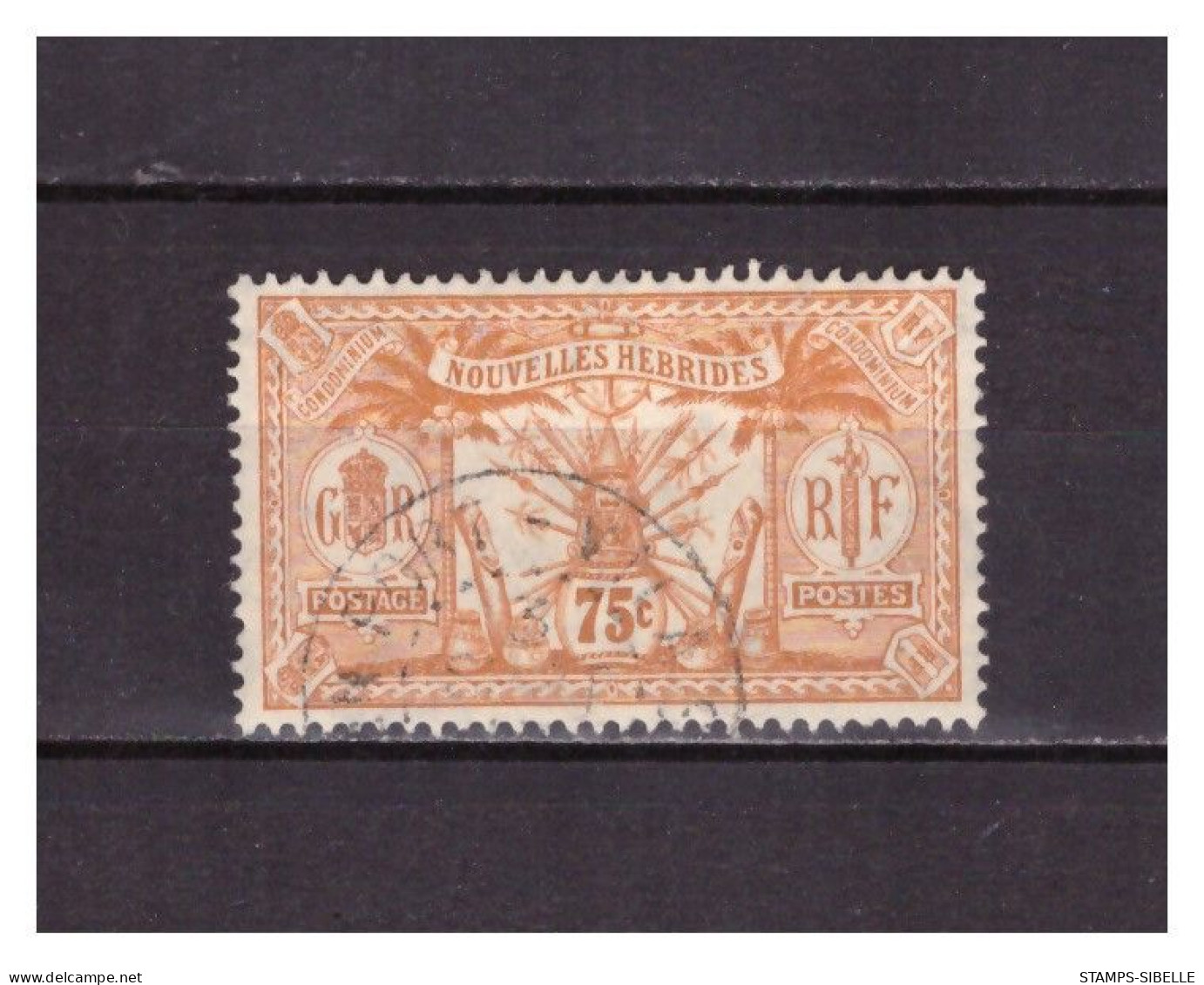 NOUVELLES  HEBRIDES  N ° 34  .  75 C    OBLITERE  . SUPERBE  . - Used Stamps