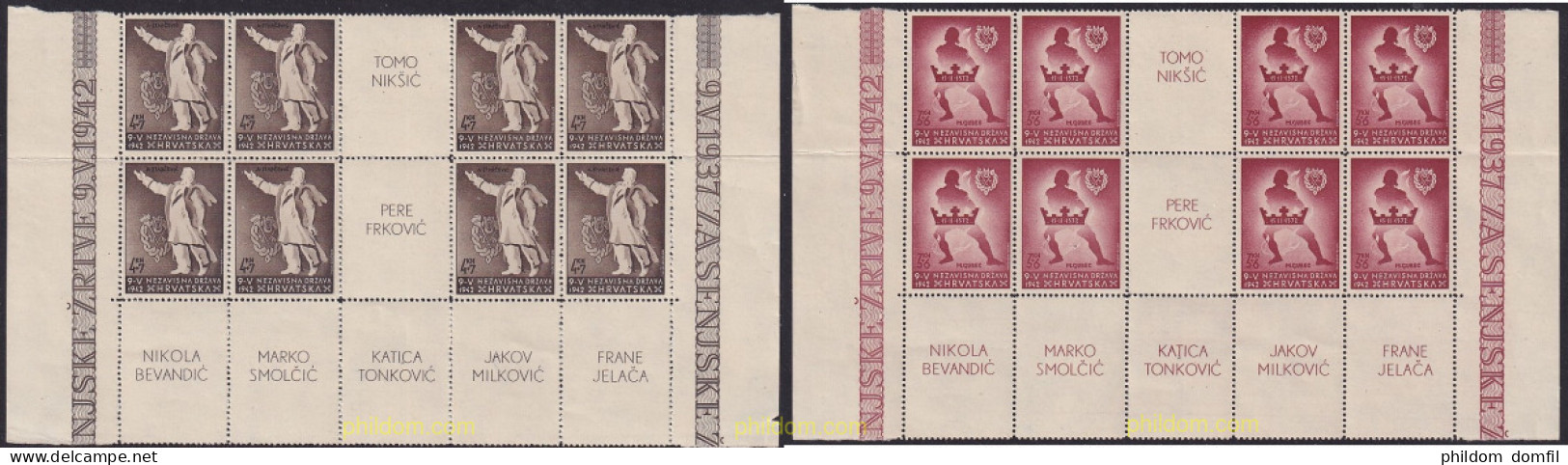 723301 MNH CROACIA 1942 RECUERDO DE LOS PATRIOTAS CROATAS - Croatie