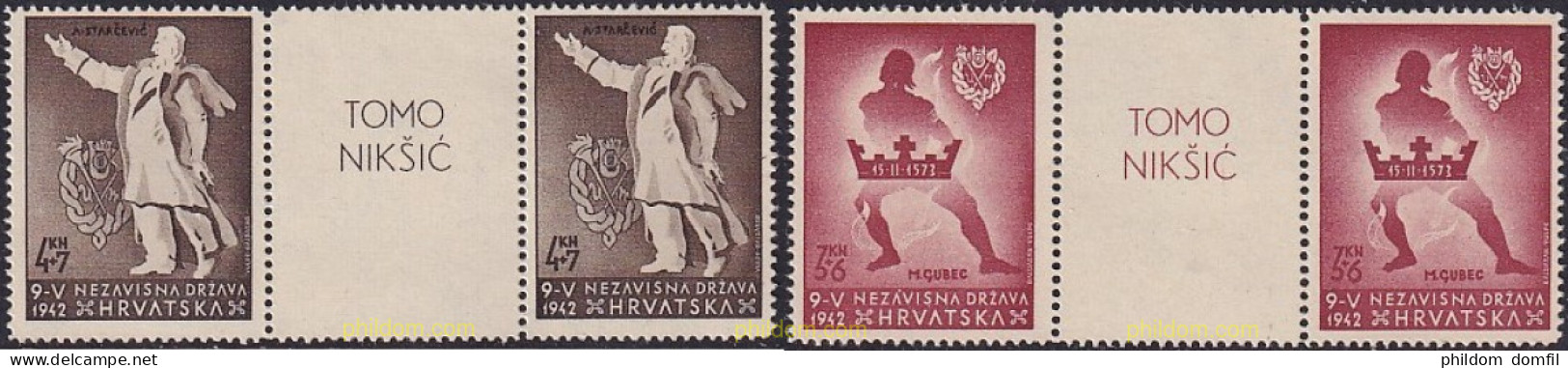 723300 MNH CROACIA 1942 RECUERDO DE LOS PATRIOTAS CROATAS - Croatie