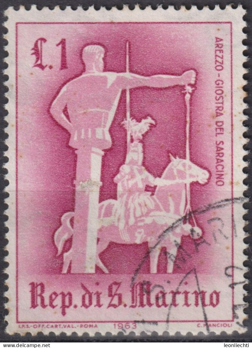 1963 San Marino ° Mi:SM 764, Sn:SM 554, Yt:SM 587, Saracen Tournament - Usados