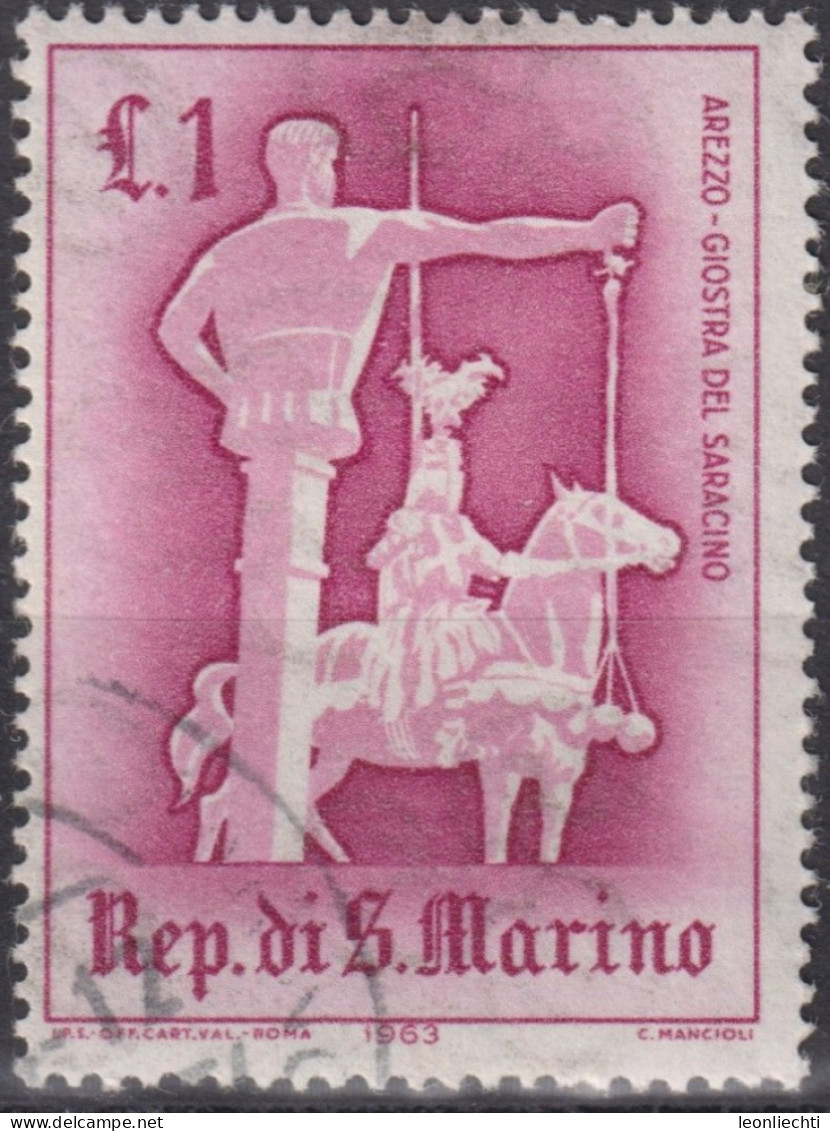 1963 San Marino ° Mi:SM 764, Sn:SM 554, Yt:SM 587, Saracen Tournament - Gebruikt