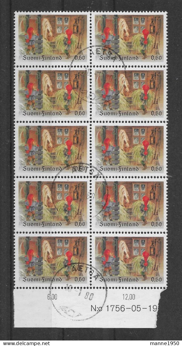 Finnland 1976 Weihnachten Mi.Nr. 860 10er Block Gestempelt - Used Stamps