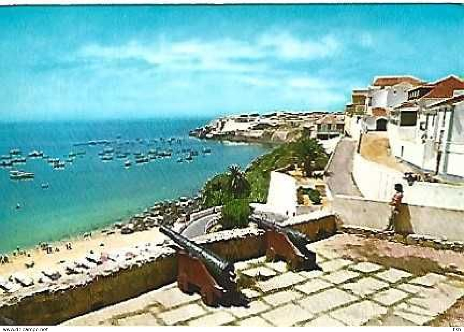 Portugal &  Marcofilia,  Aspecto Da Praia Tomado Da Fortaleza, Quarteira A Almada 1968 (304) - Setúbal
