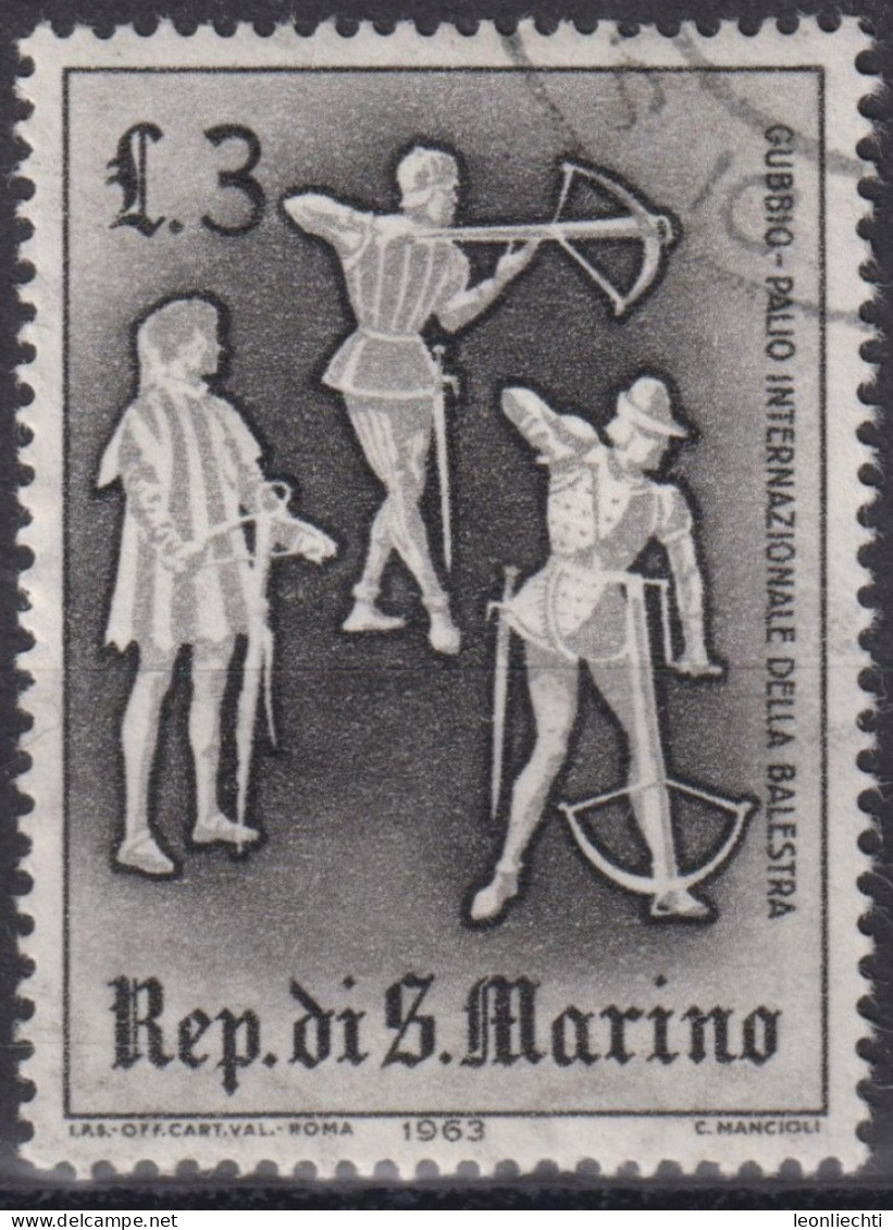1963 San Marino ° Mi:SM 766, Sn:SM 556, Yt:SM 589, Gubbio International Crossbow Competition - Used Stamps