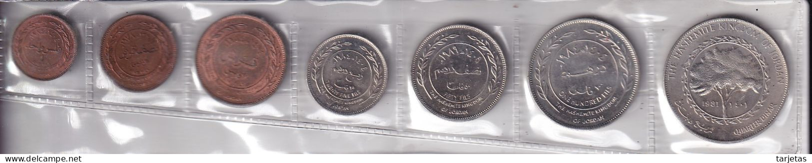 SERIE CON 7 MONEDAS DE JORDANIA DEL AÑO 1981 (COIN) - Jordanie