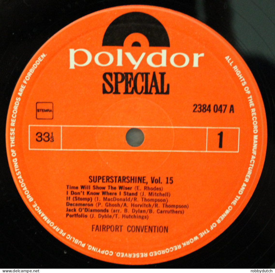 * LP *  FAIRPORT CONVENTION - SUPERSTARSHINE Vol.!% (Holland 1972 EX-) - Country & Folk