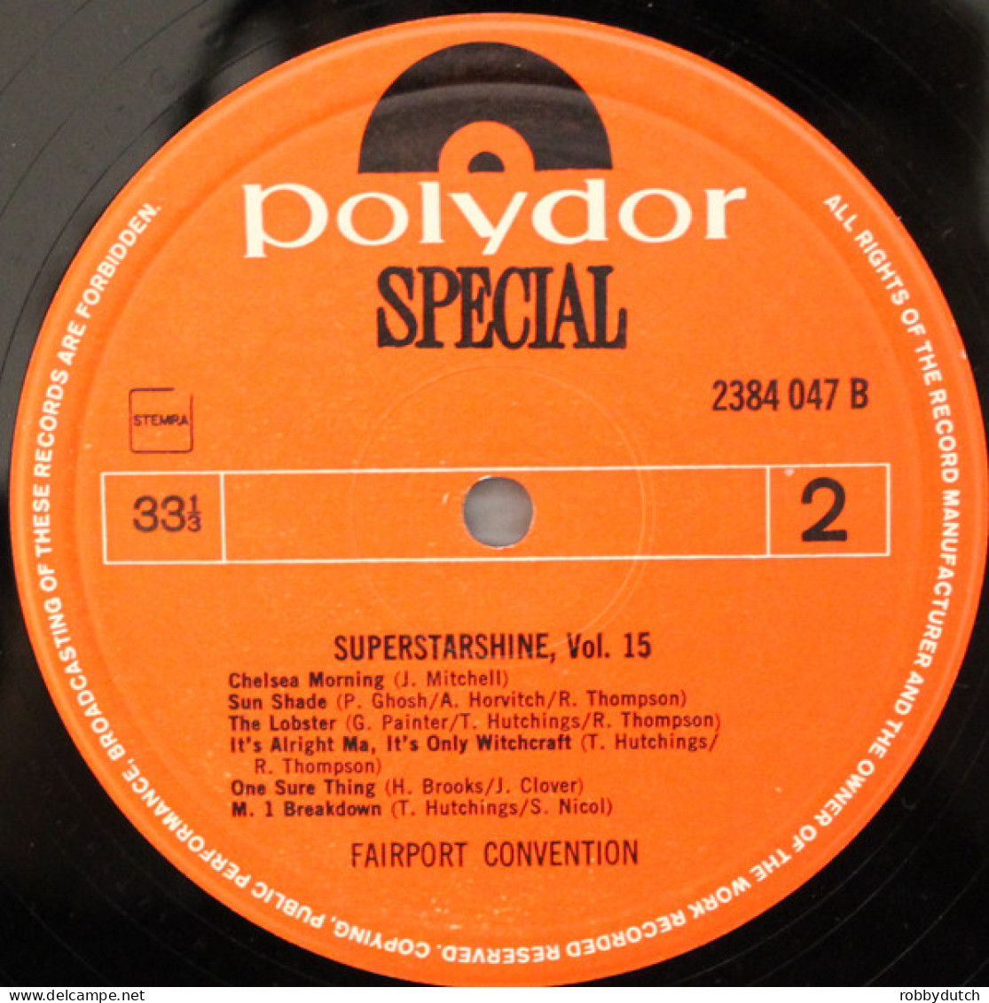 * LP *  FAIRPORT CONVENTION - SUPERSTARSHINE Vol.!% (Holland 1972 EX-) - Country & Folk