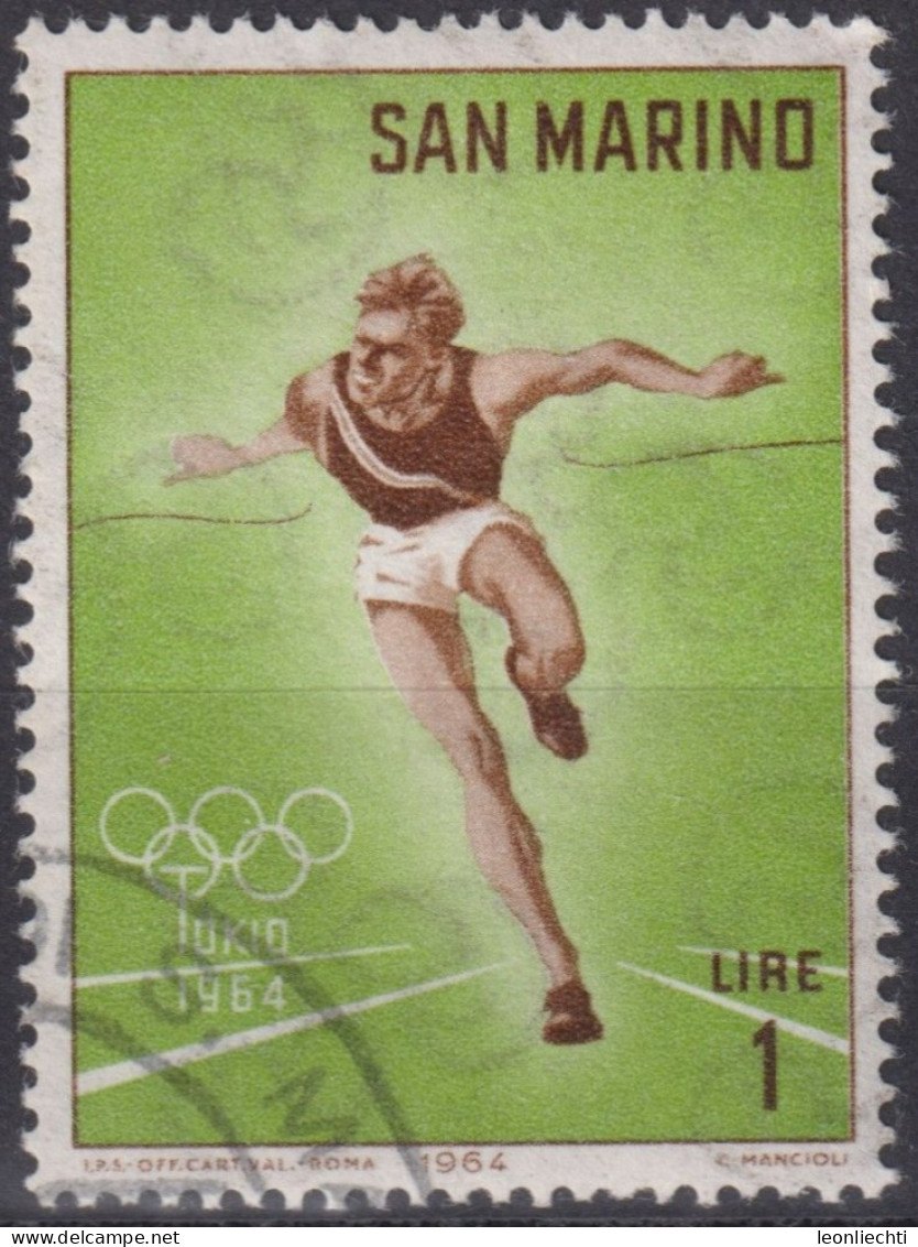 1964 San Marino ° Mi:SM 802, Sn:SM 582, Yt:SM 615, Running, Summer Olympic Games 1964 - Tokyo (I) - Oblitérés