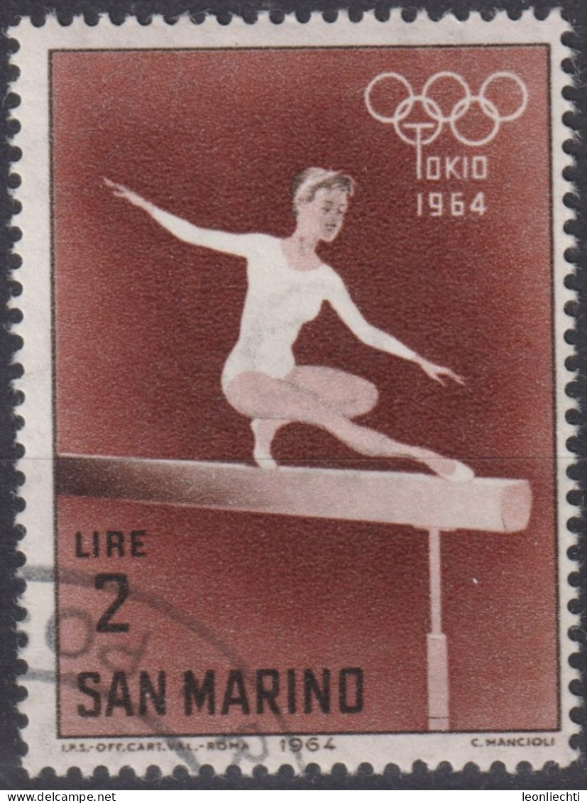 1964 San Marino ° Mi:SM 803, Sn:SM 583, Yt:SM 616, Gymnastics, Summer Olympic Games 1964 - Tokyo (I) - Oblitérés