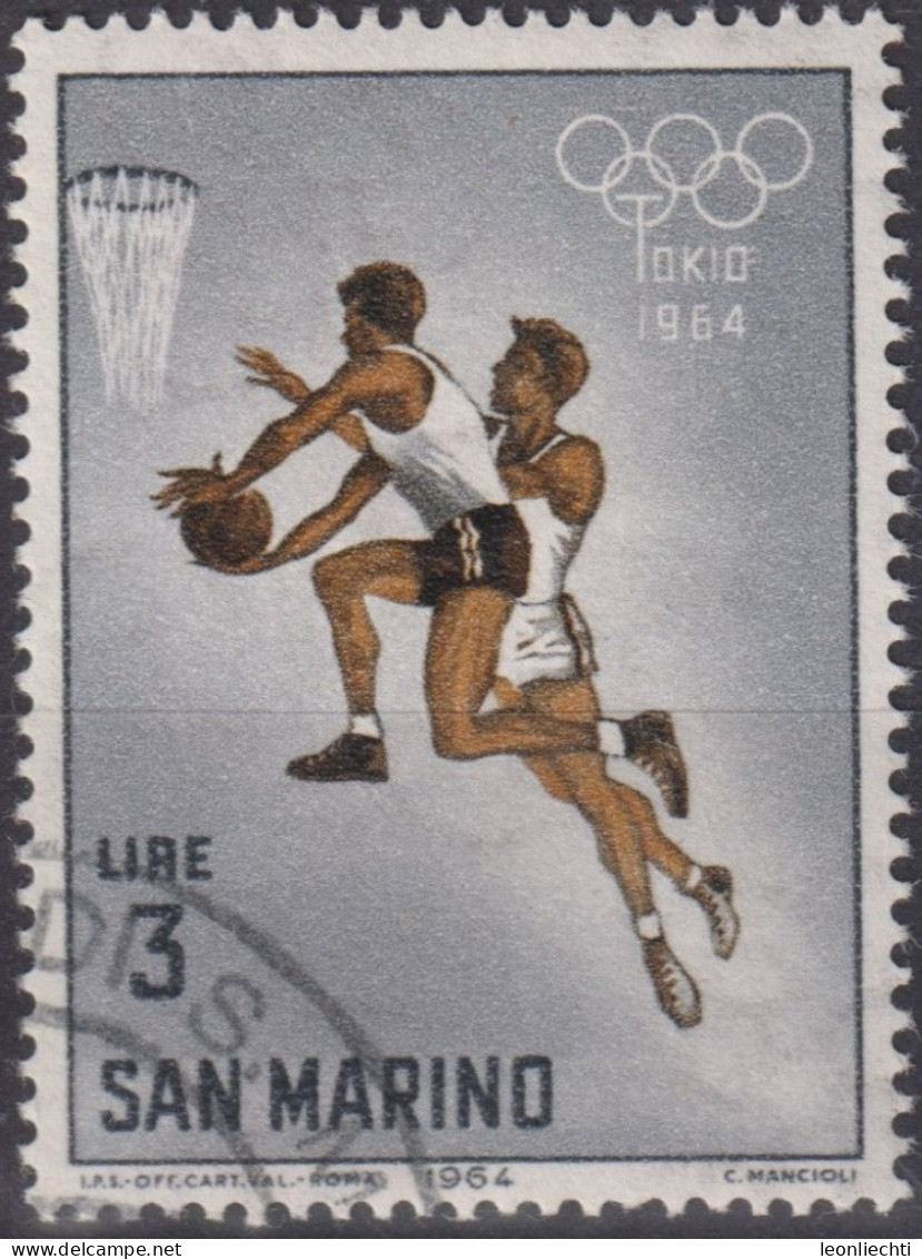 1964 San Marino ° Mi:SM 804, Sn:SM 584, Yt:SM 617, Basketball, Summer Olympic Games 1964 - Tokyo (I) - Oblitérés