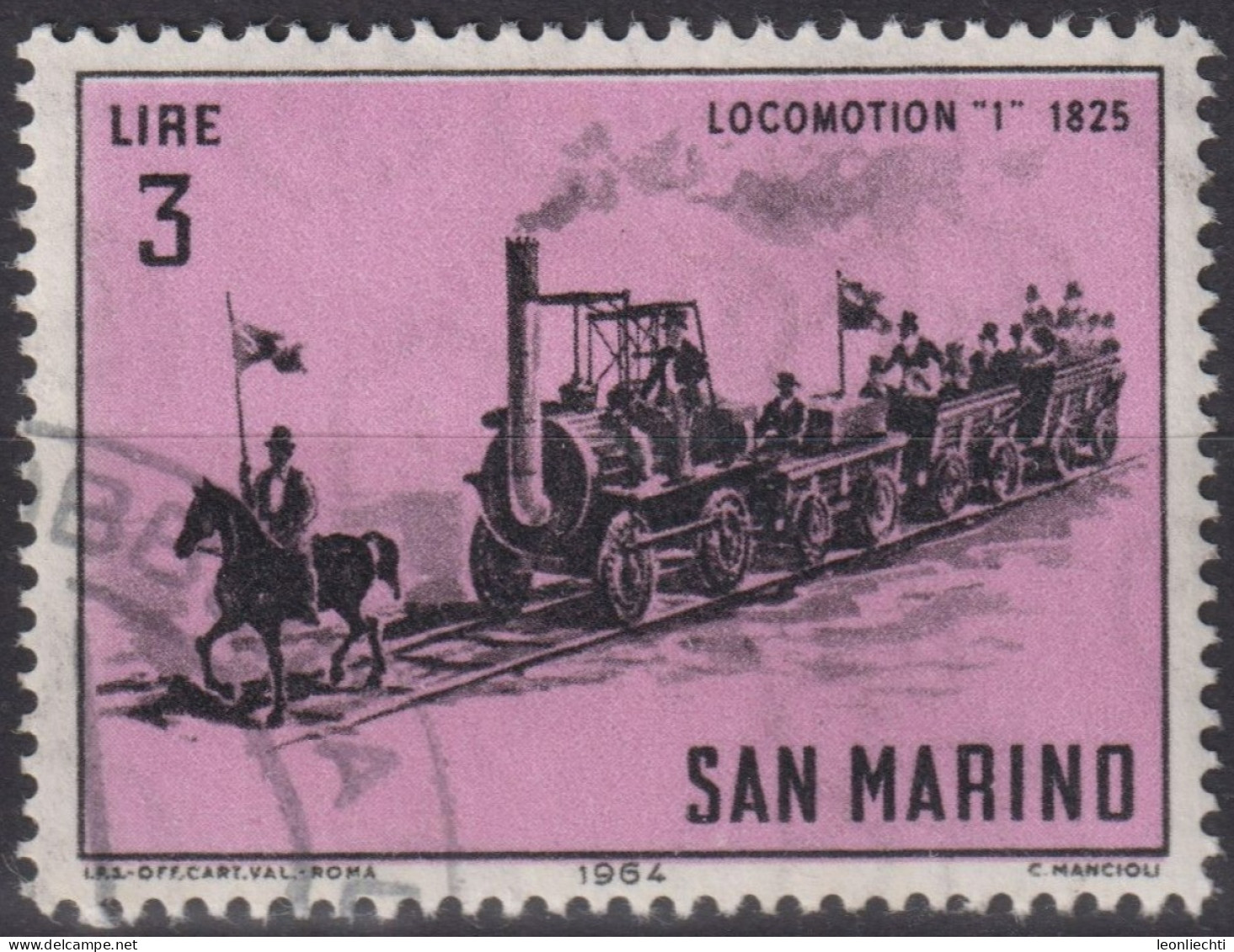 1964 San Marino ° Mi:SM 816, Sn:SM 596, Yt:SM 629, Locomotion (1825) - Usati