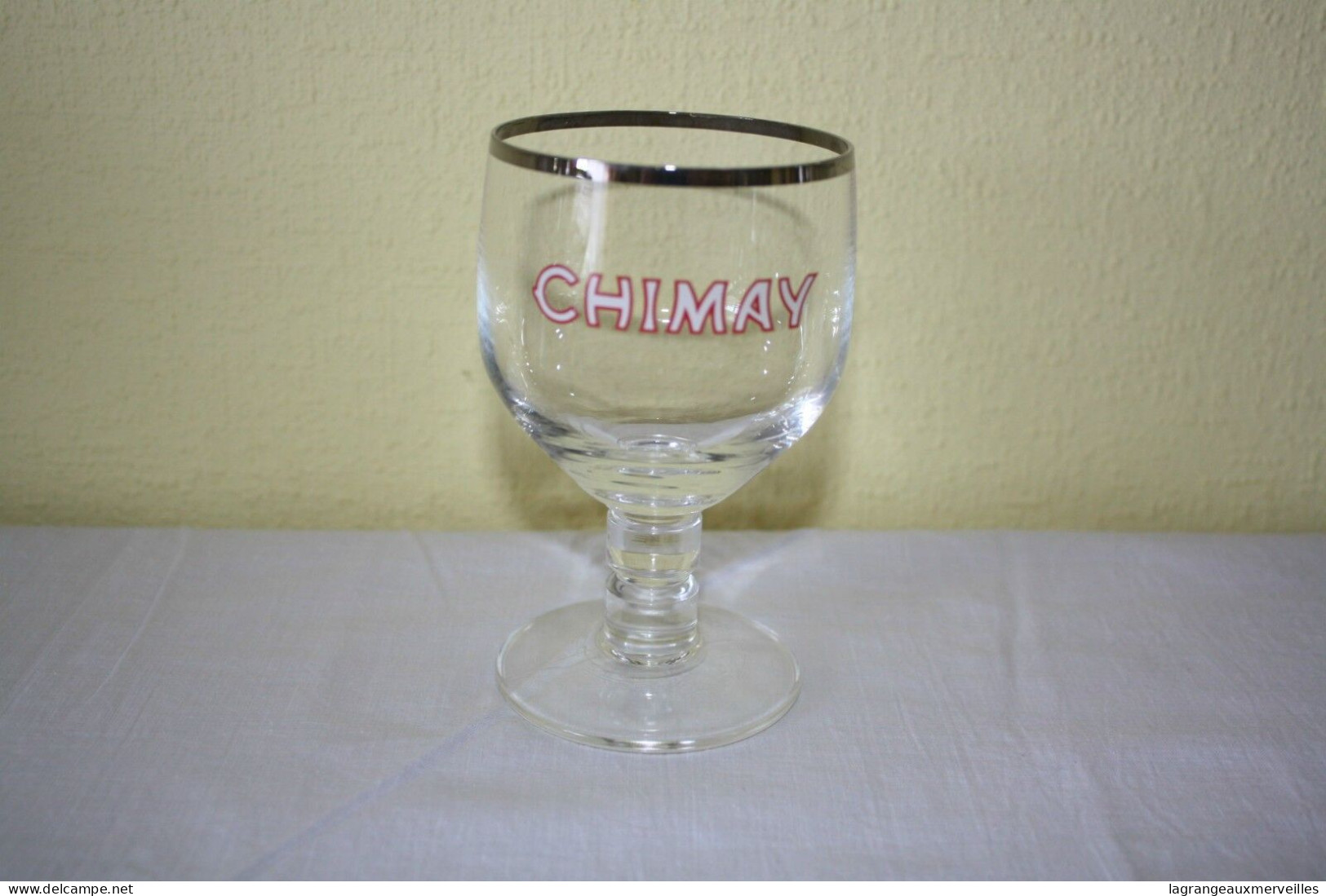 C50 Verre Chimay Bière Brasserie Bord Argenté - Bicchieri