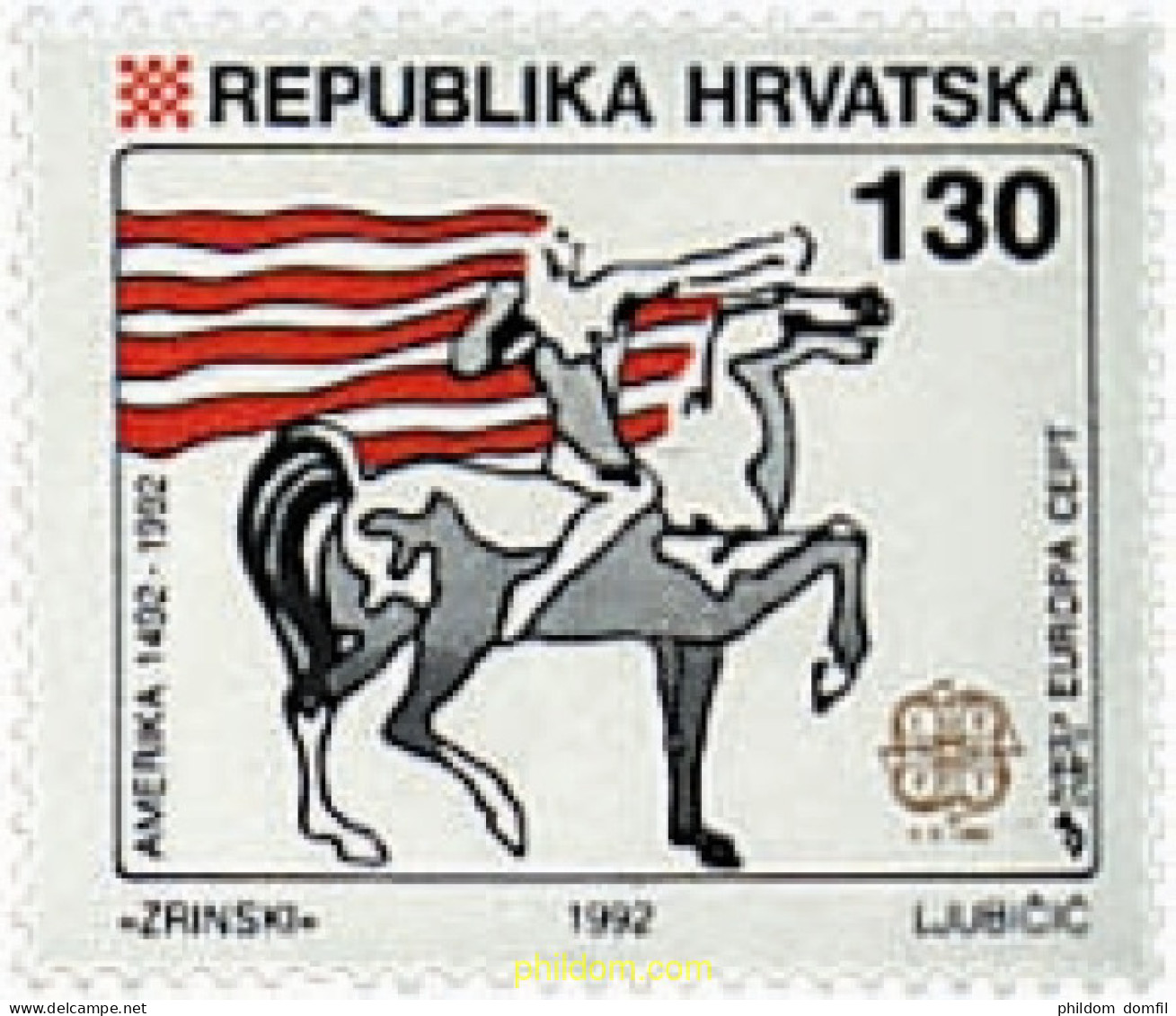 723310 MNH CROACIA 1992 EUROPA CEPT. 500 ANIVERSARIO DEL DESCUBRIMIENTO DE AMERICA - Croatie