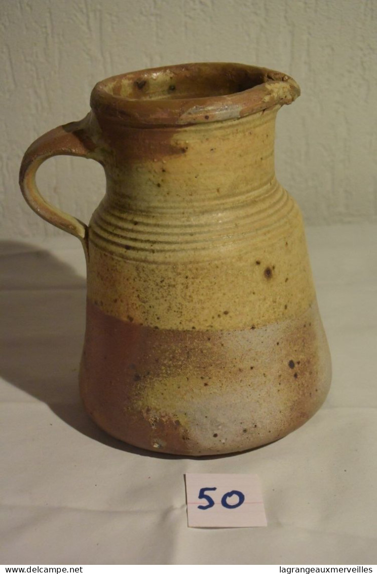 C50 Authentique Cruche En Grés Poterie Avec Cachet - Jugs