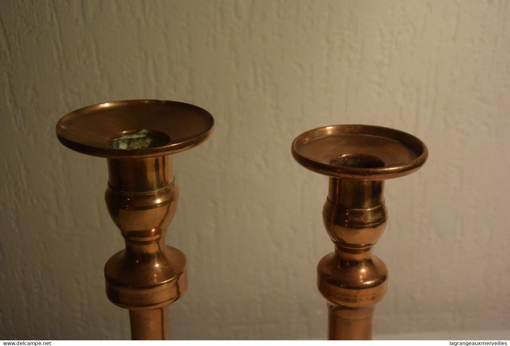 C50 2 Chandeliers En Cuivre Old Copper Candlestick - Kupfer