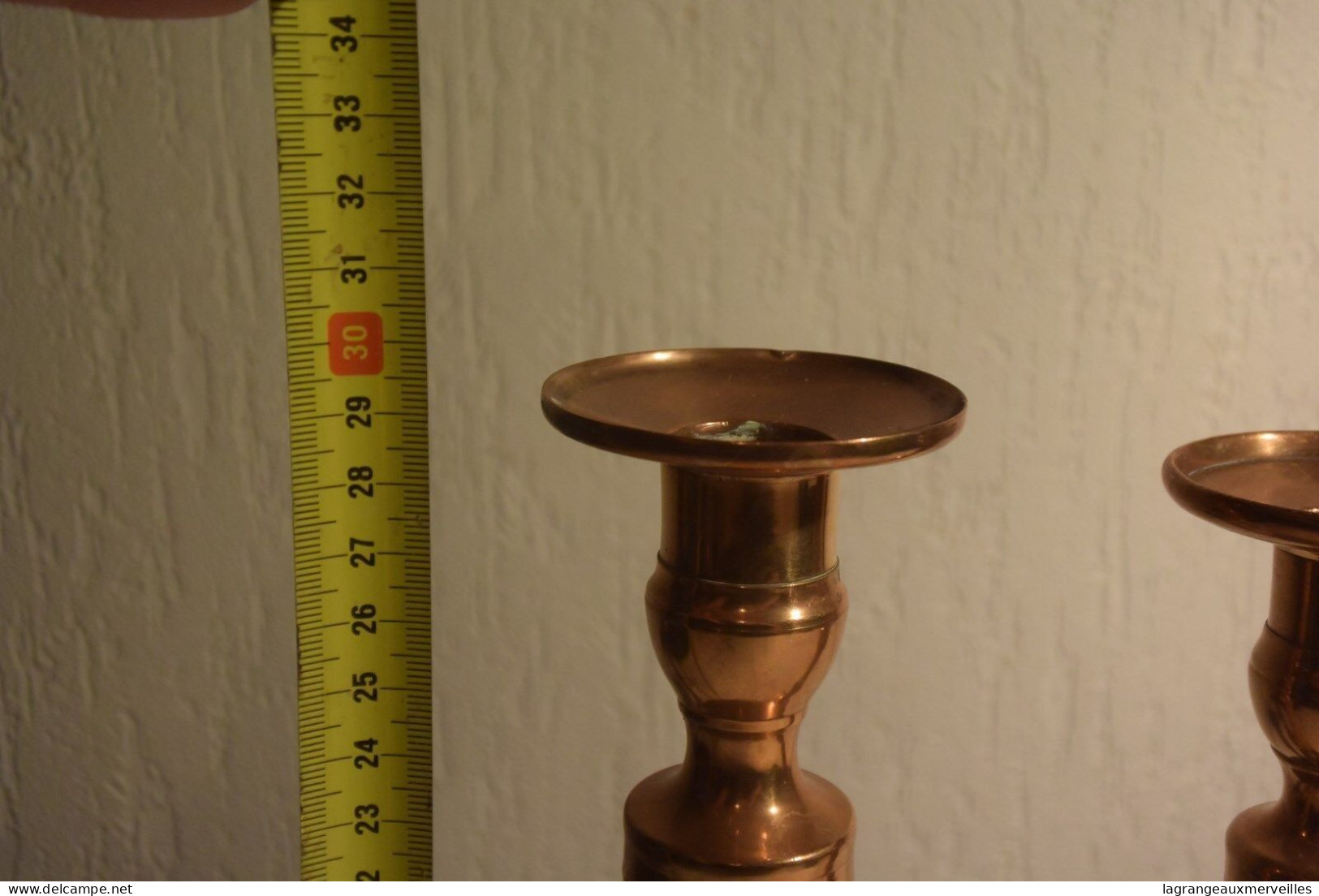 C50 2 Chandeliers En Cuivre Old Copper Candlestick - Koper