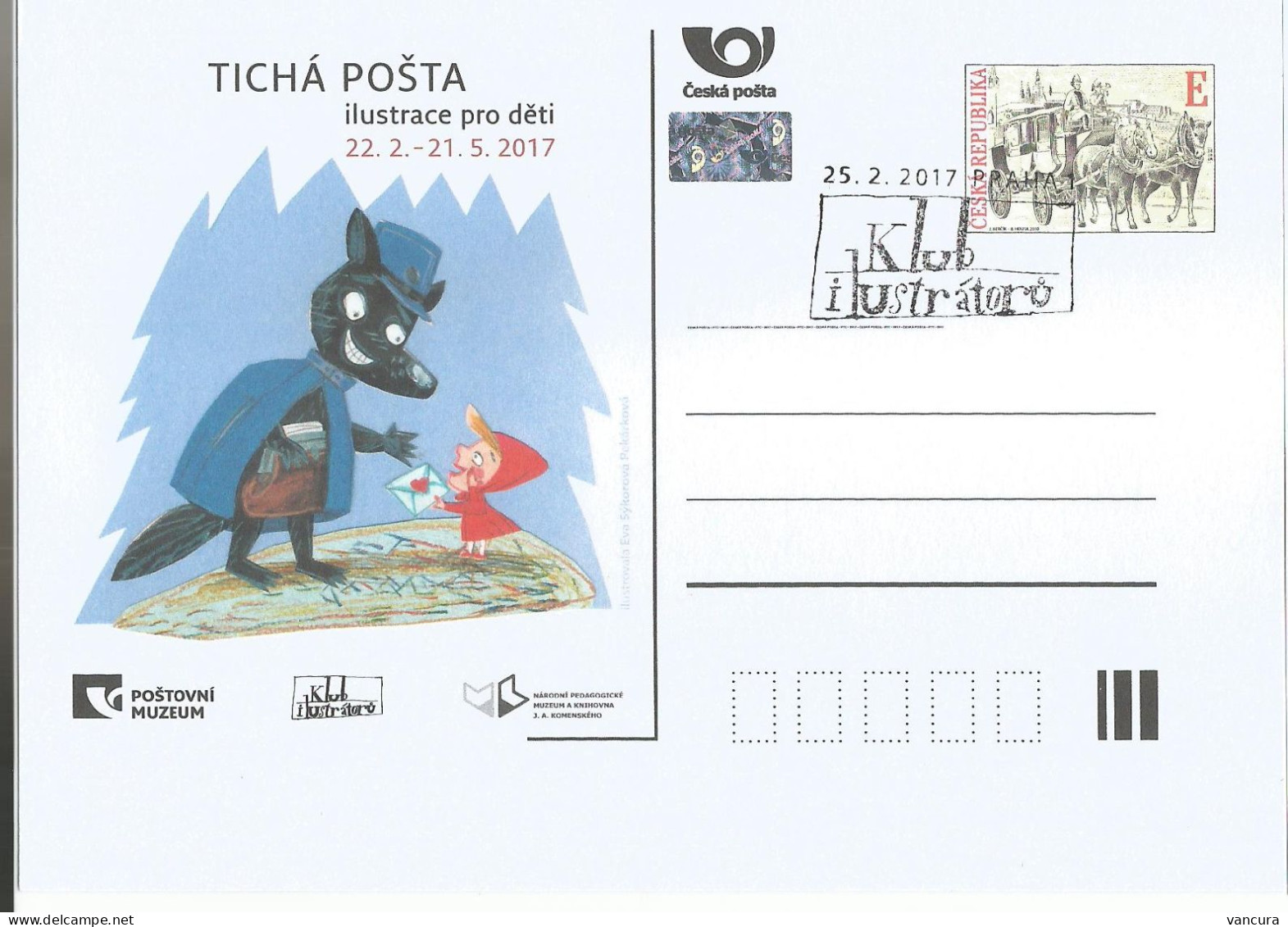 CDV PM 115 Czech Republic Exhibition Of The Illustrations Of Children's Books 2017 Wolf Little Red Riding Hood - Cartes Postales