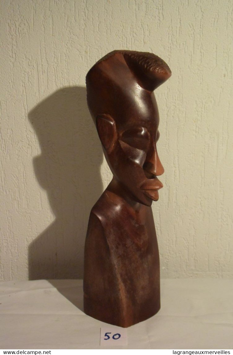 C50 Ancienne Statue Buste Tribal Africaine Zoulou Old Africans Statue - African Art