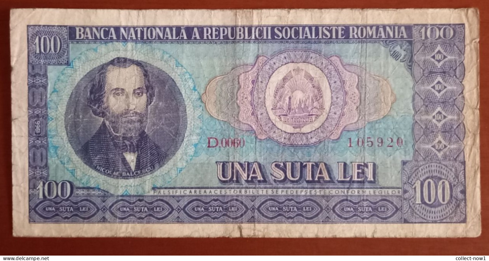 #1  Romania 100 Lei 1966 - Roemenië