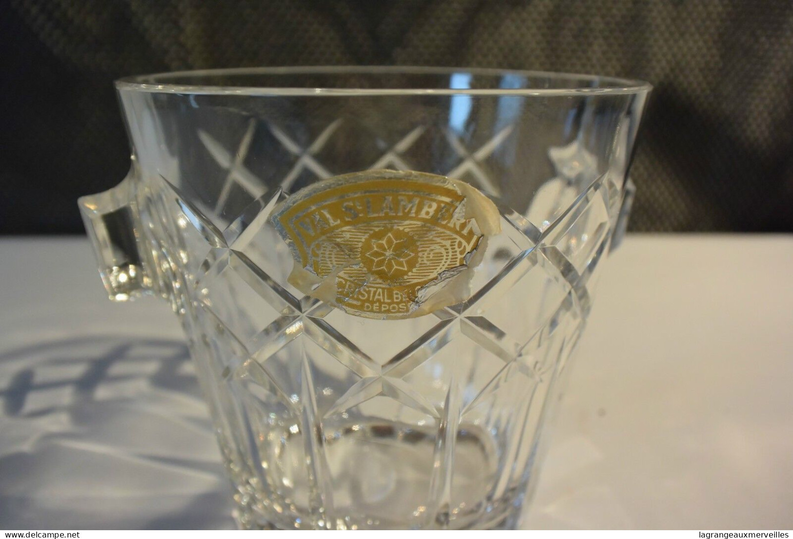 C50 Rare Et Magnifique Seau à Glace En Cristal Val Saint Lambert - Verre & Cristal