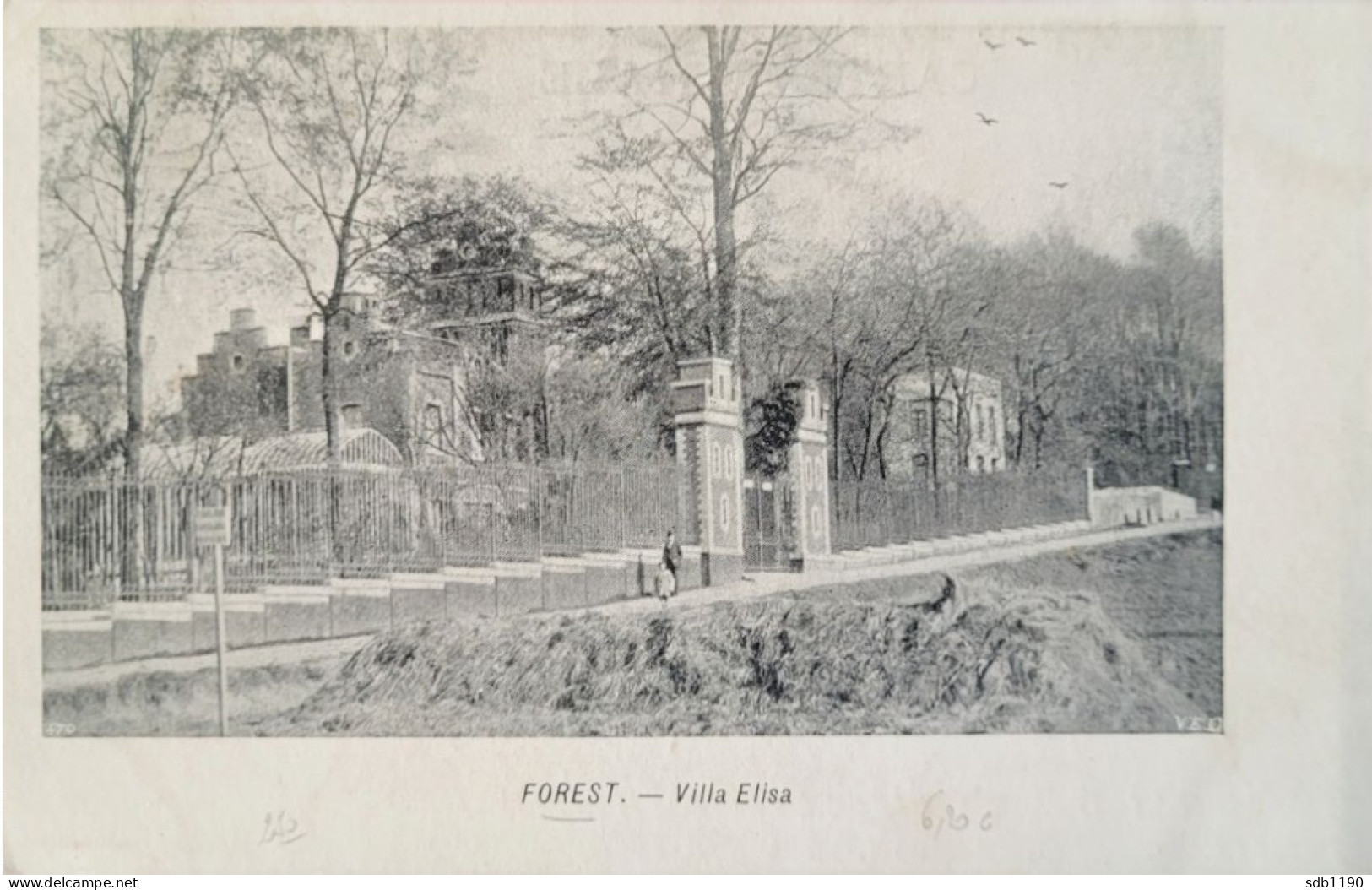 Forest - Villa Elisa (VED, Chocolat Des Chartreux Au Dos), Non Circulée - Vorst - Forest