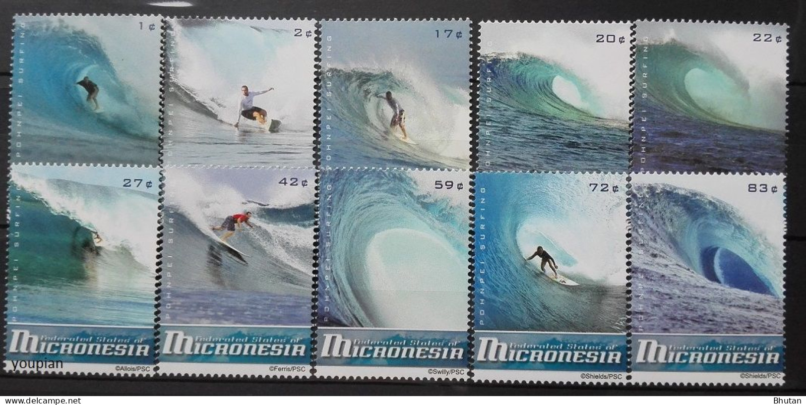 Micronesia 2009, Surfing In Phonpei, MNH Stamps Set - Micronésie