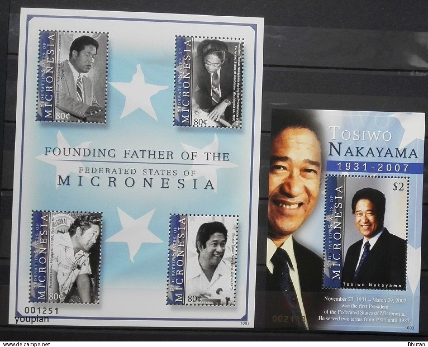 Micronesia 2010, Tosiwo Nakayama, Two MNH S/S - Micronésie