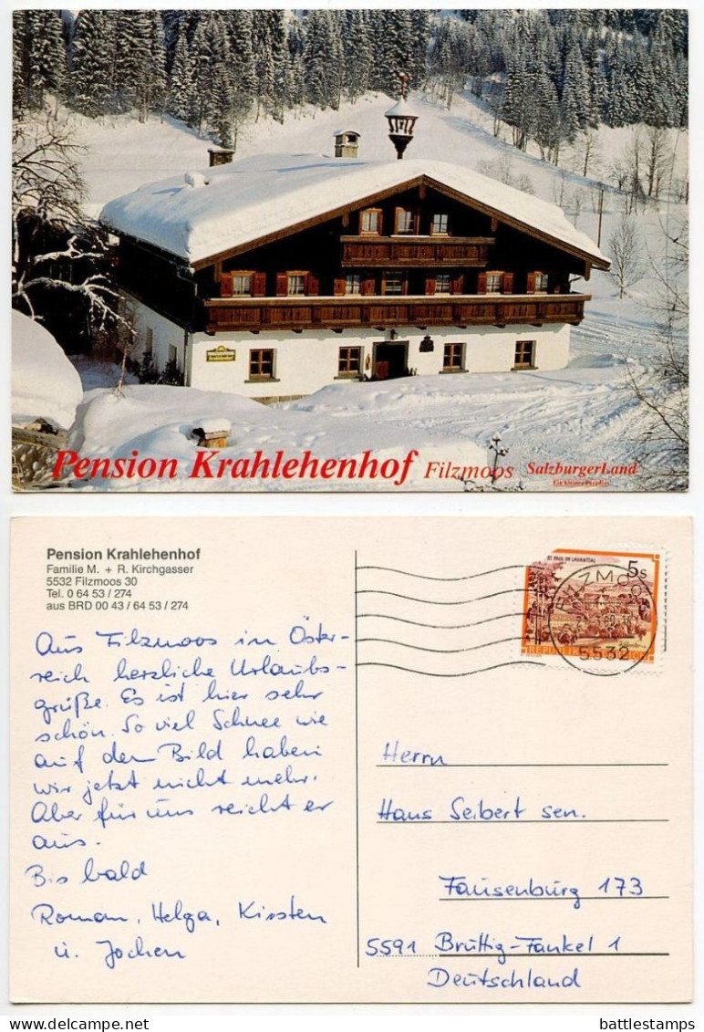 Austria 1989 Postcard Filzmoos, SalzburgerLand - Pension Krahlehenhof - Filzmoos