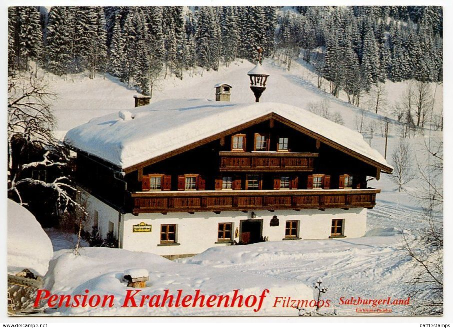 Austria 1989 Postcard Filzmoos, SalzburgerLand - Pension Krahlehenhof - Filzmoos