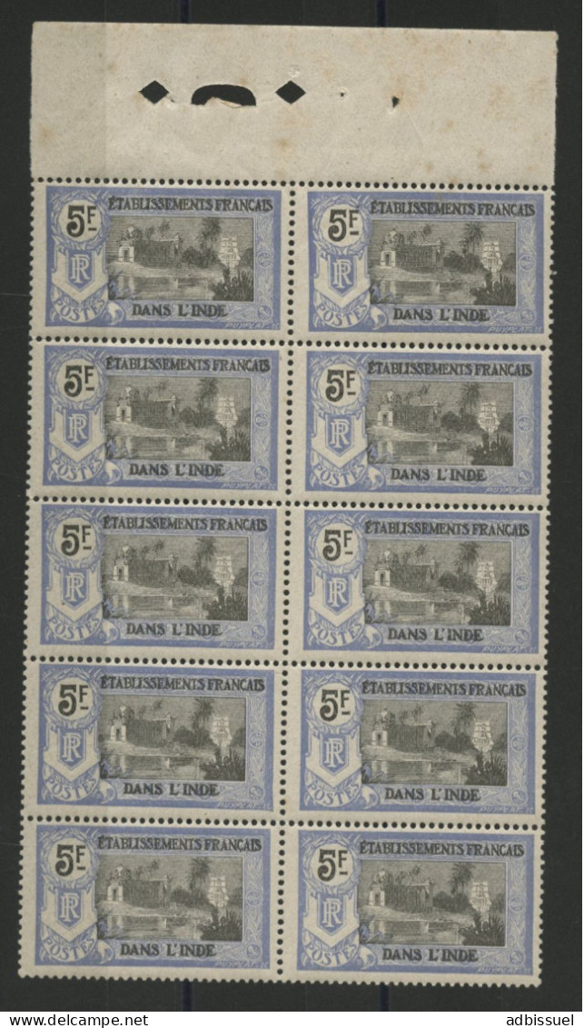INDE N° 42 Bloc De 10 Neufs ** (MNH) Avec Haut De Feuille Voir Description - Unused Stamps