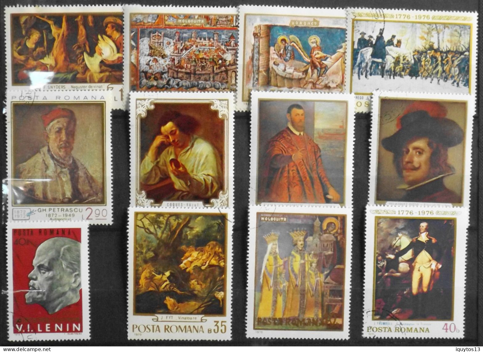 Lot De 18 Timbres - POSTA ROMANA, ROUMANIE - Tableaux Divers - Oblitérés - Usado