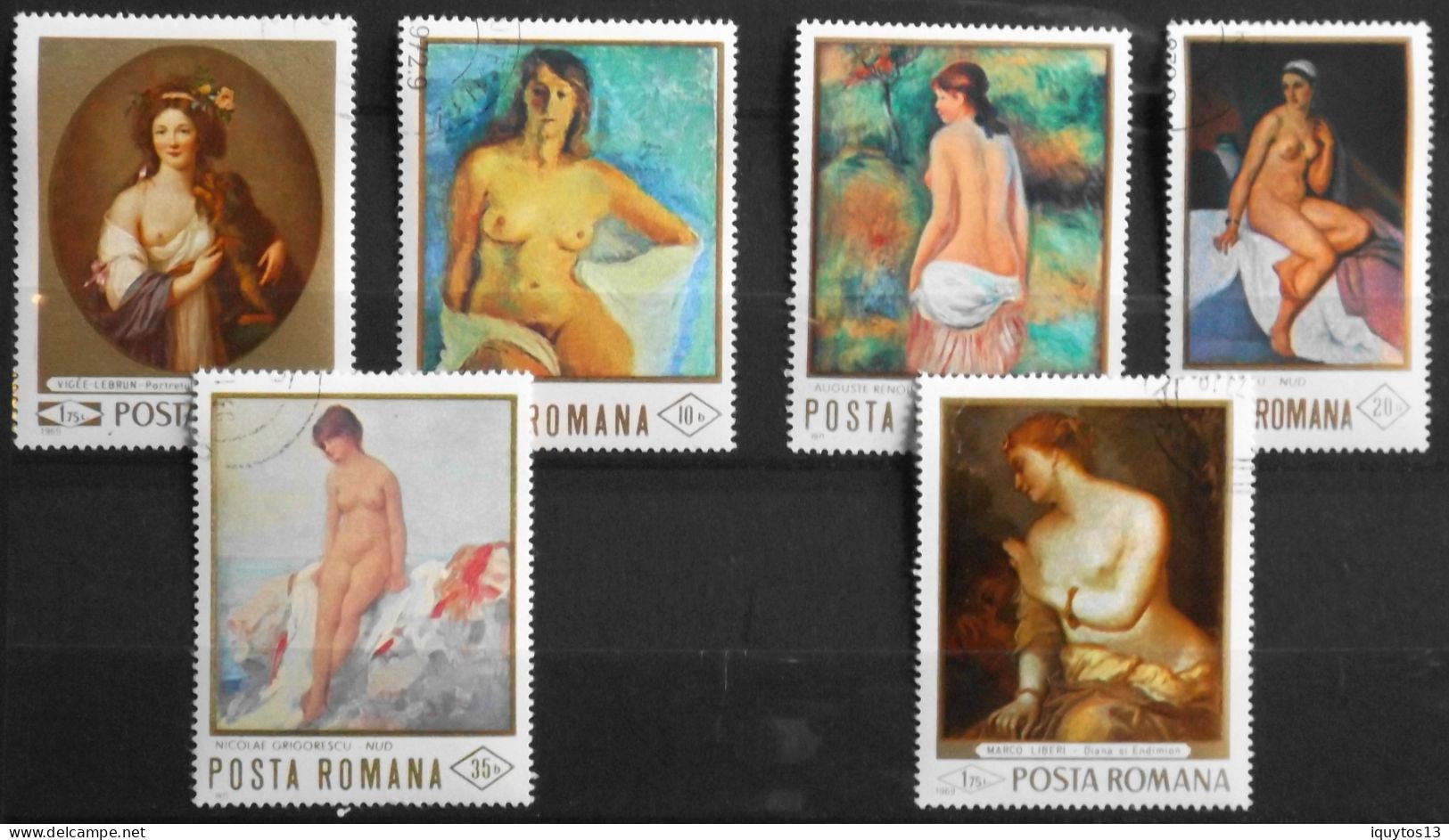 Lot De 18 Timbres - POSTA ROMANA, ROUMANIE - Tableaux Divers - Oblitérés - Used Stamps