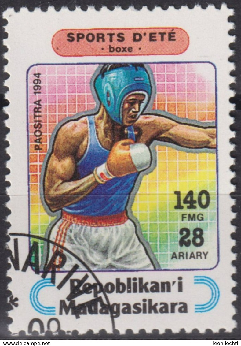 1994 Madagaskar ° Mi:MG 1710, Sn:MG 1265, Yt:MG 1360, Boxing, Summer Sports - Boxeo