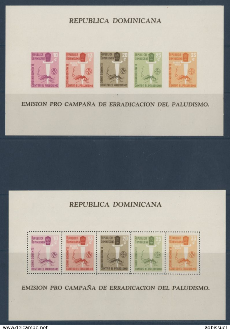 REPUBLIQUE DOMINICAINE BLOC N° 25 NON DENTELE + DENTELE  PALUDISME MALARIA TB - Dominican Republic