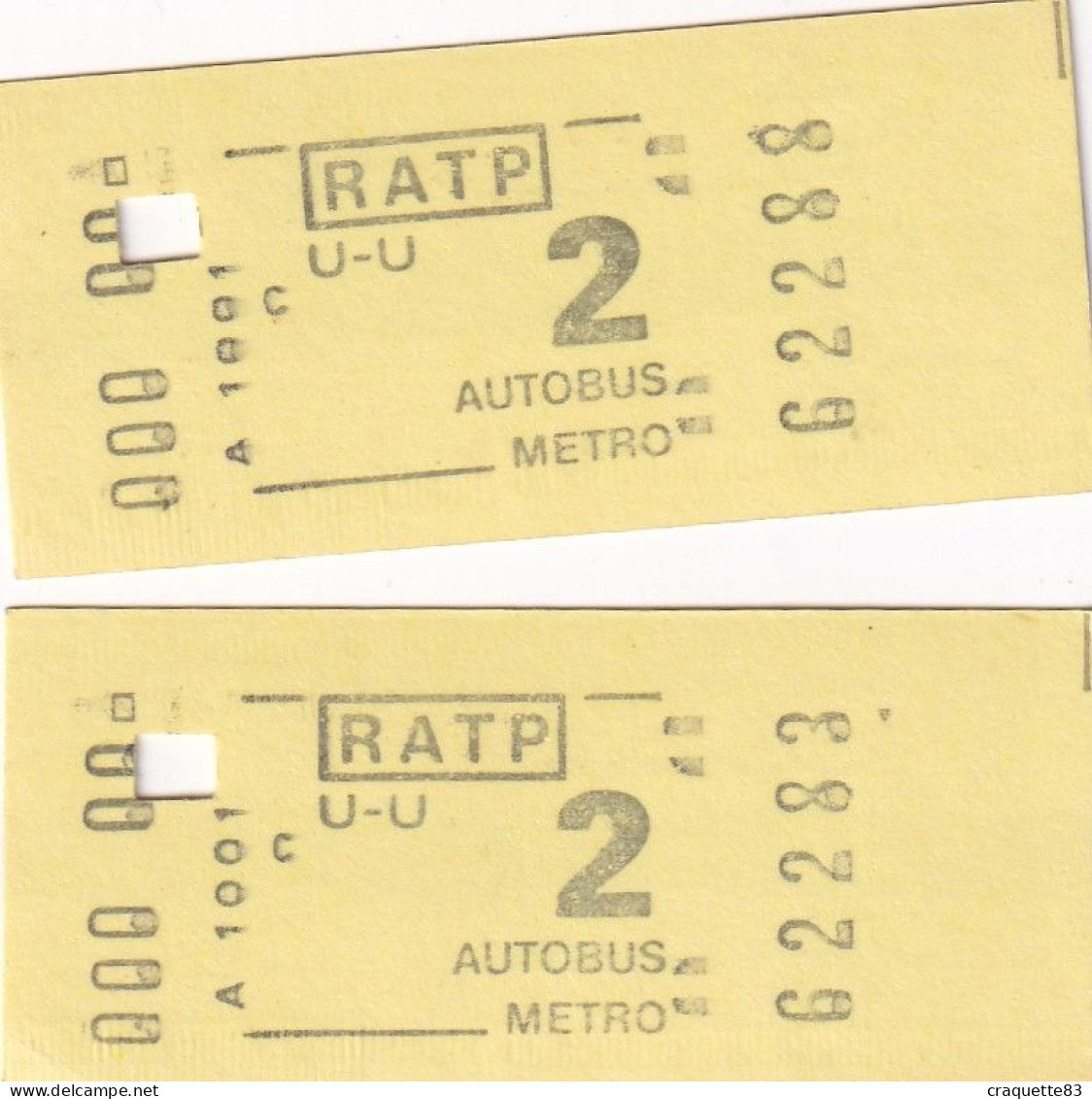 TICKETS R.A.T.P.  AUTOBUS METRO  LOT DE 7 TICKETS - Europa