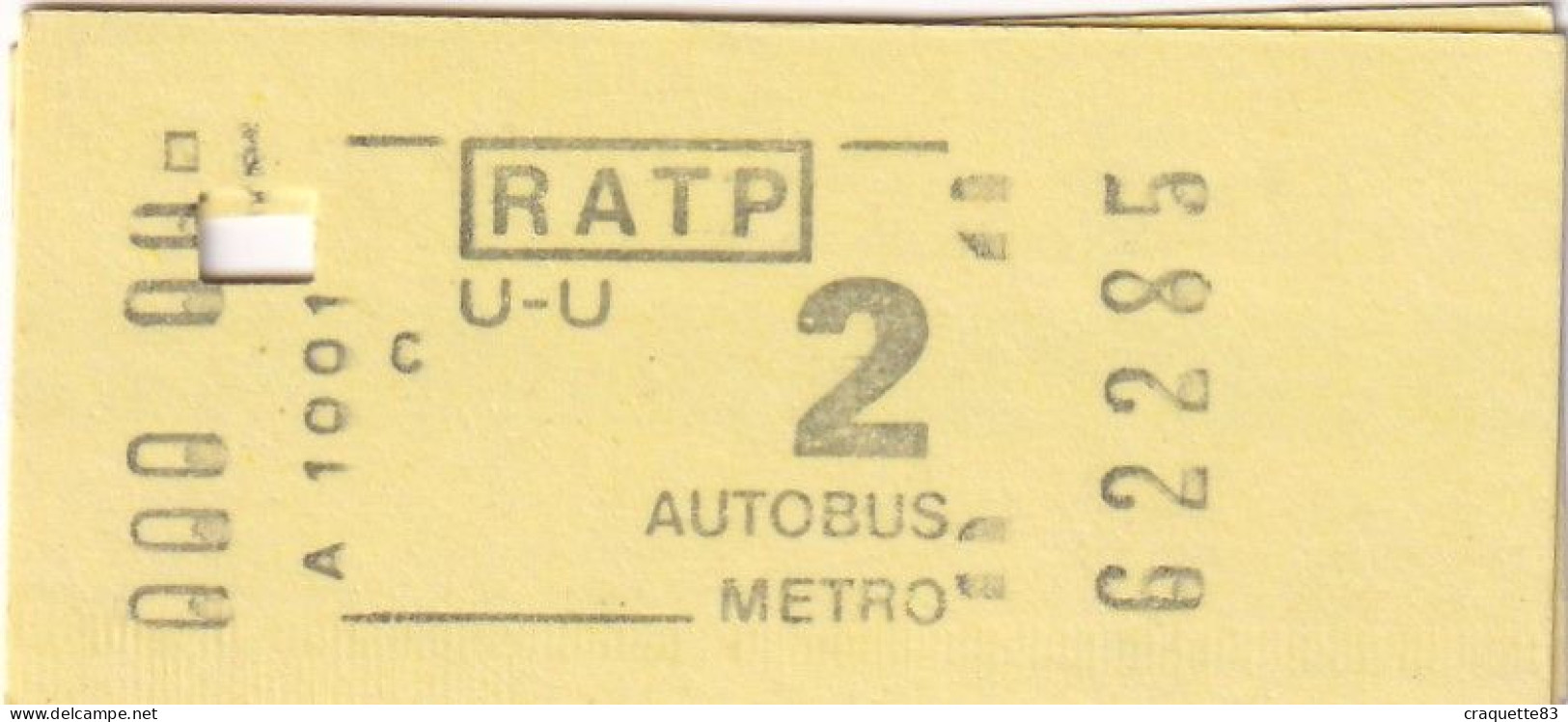 TICKETS R.A.T.P.  AUTOBUS METRO  LOT DE 7 TICKETS - Europe