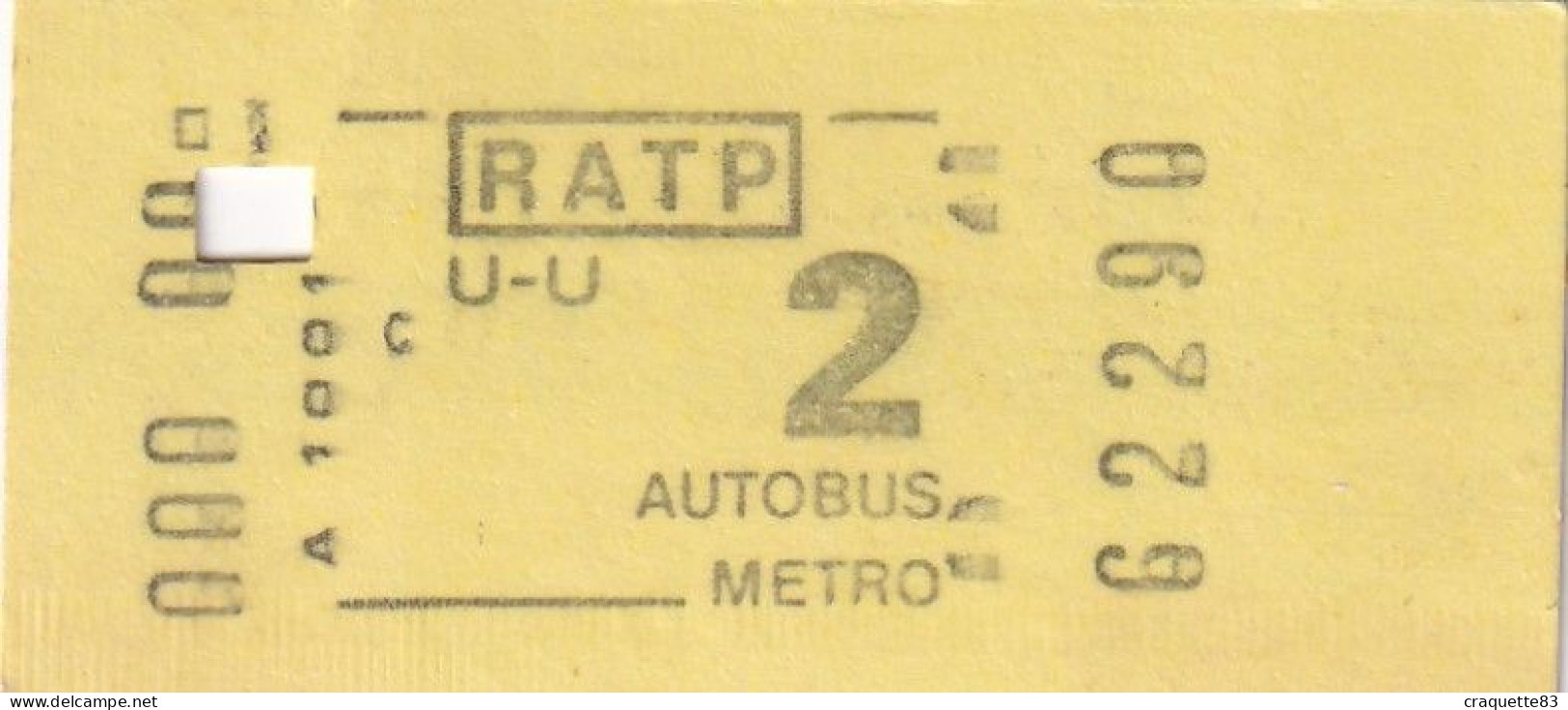 TICKETS R.A.T.P.  AUTOBUS METRO  LOT DE 7 TICKETS