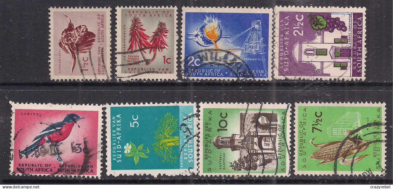 South Africa 1961-74 QE2 Selection 0f 8 Stamps Used ( C541 ) - Usados
