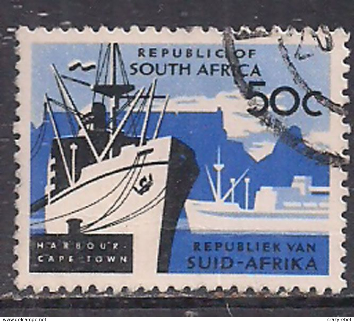 South Africa 1964-72 QE2 50c Ship SG 250 Used ( K503 ) - Usati