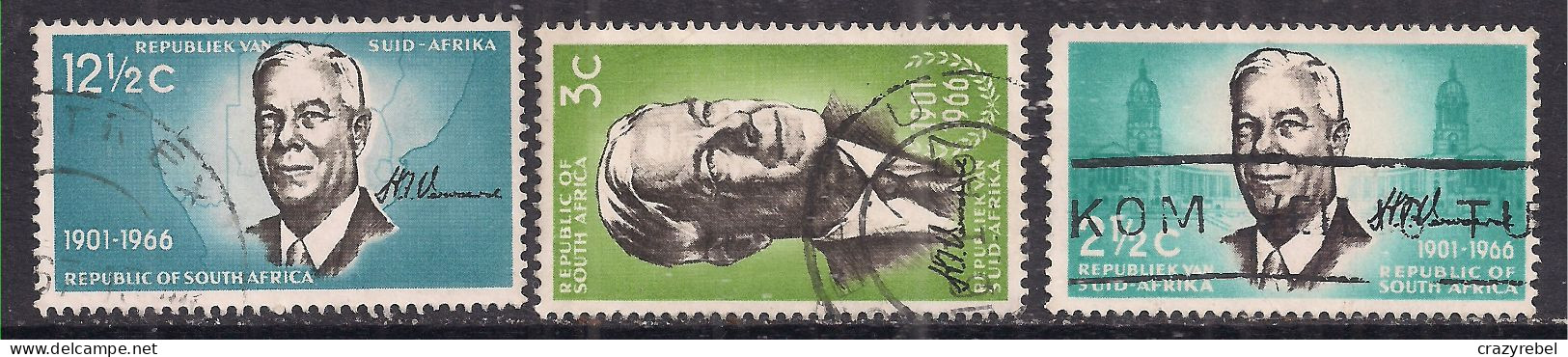 South Africa 1966 QE2 3 Stamps Republic SG 266 -68 Used ( K854 ) - Oblitérés